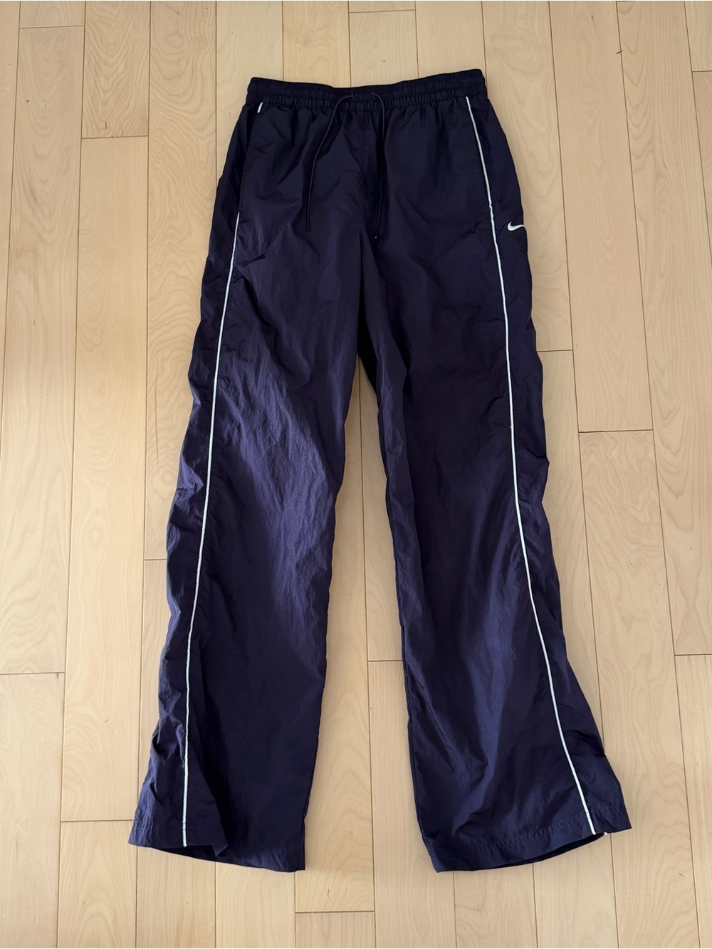 Nike Vintage Navy Track Pants with White Piping